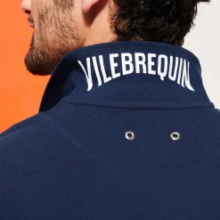 Hot Vilebrequin Men Organic Cotton Pique Polo Shirt Solid Navy/Blue