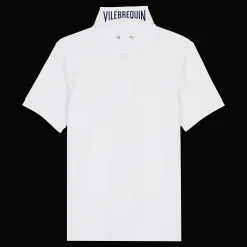 Clearance Vilebrequin Men Organic Cotton Pique Polo Shirt Solid White/White