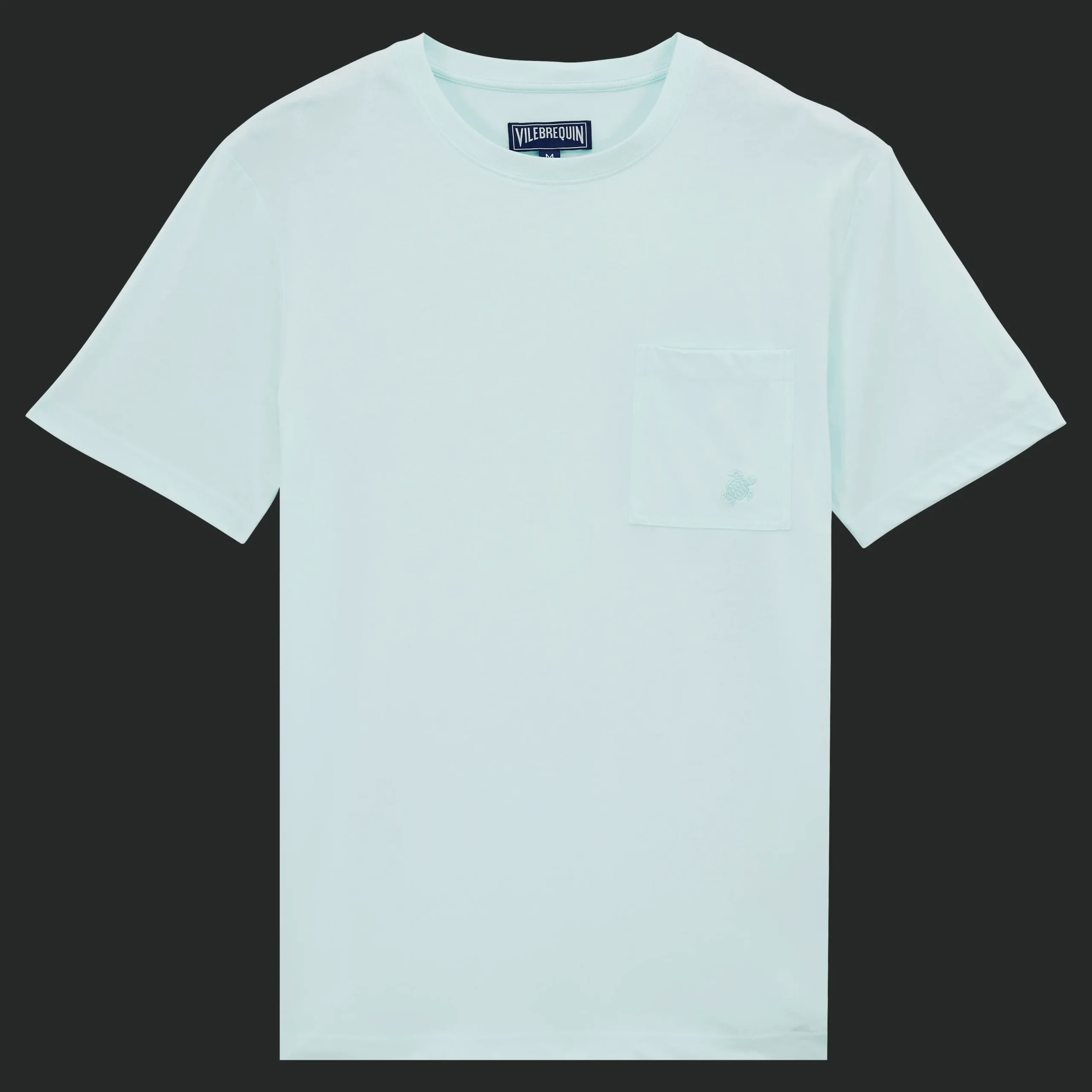Outlet Vilebrequin Men Organic Cotton T-Shirt Solid Glacier/Blue