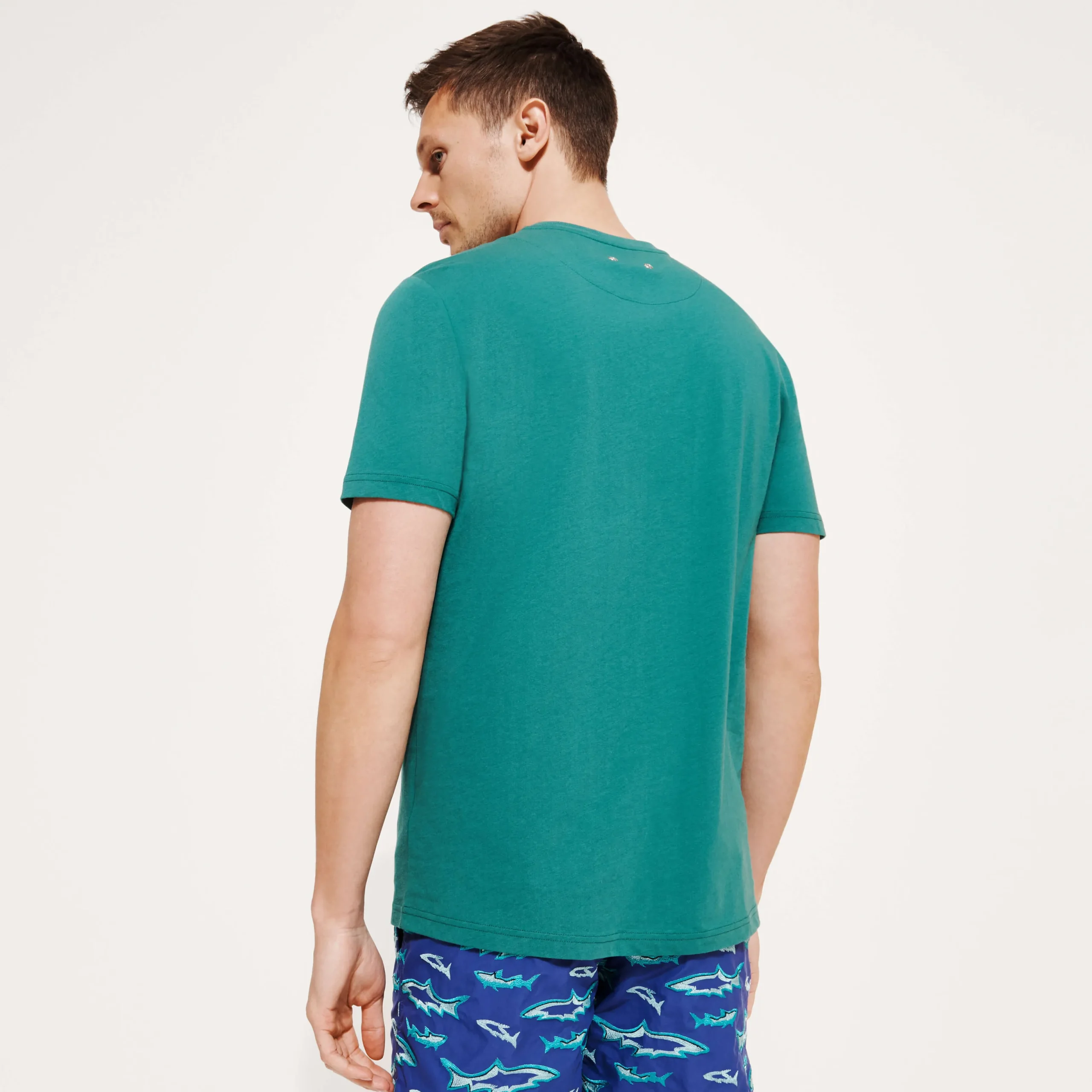 Hot Vilebrequin Men Organic Cotton T-Shirt Solid Linden/Green