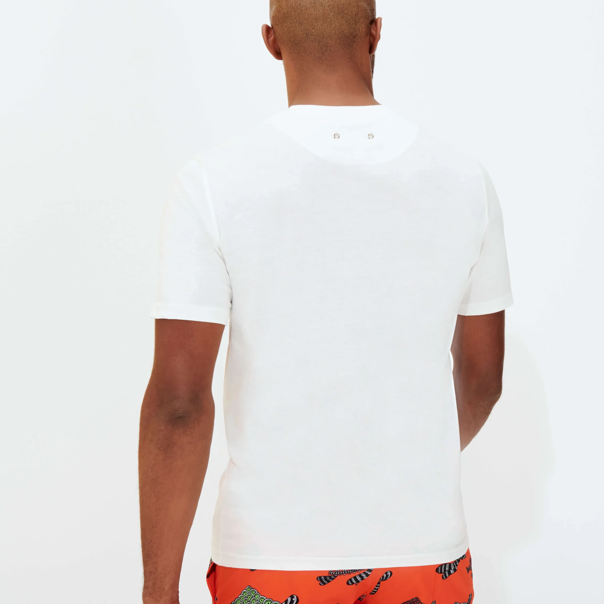 Outlet Vilebrequin Men Organic Cotton T-Shirt Solid Chalk/Beige