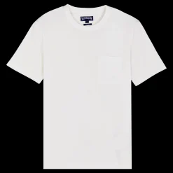Outlet Vilebrequin Men Organic Cotton T-Shirt Solid Chalk/Beige