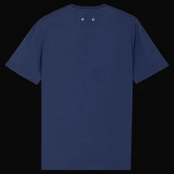 Clearance Vilebrequin Men Organic Cotton T-Shirt Solid Navy/Blue
