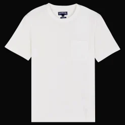 Flash Sale Vilebrequin Men Organic Cotton T-Shirt Solid Chalk/Beige