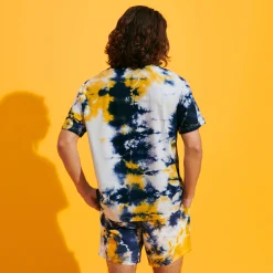 Hot Vilebrequin Men Organic Cotton T-Shirt Tie & Dye Navy/Blue