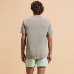 Outlet Vilebrequin Men Organic Cotton T-Shirt Solid Eucalyptus/Green