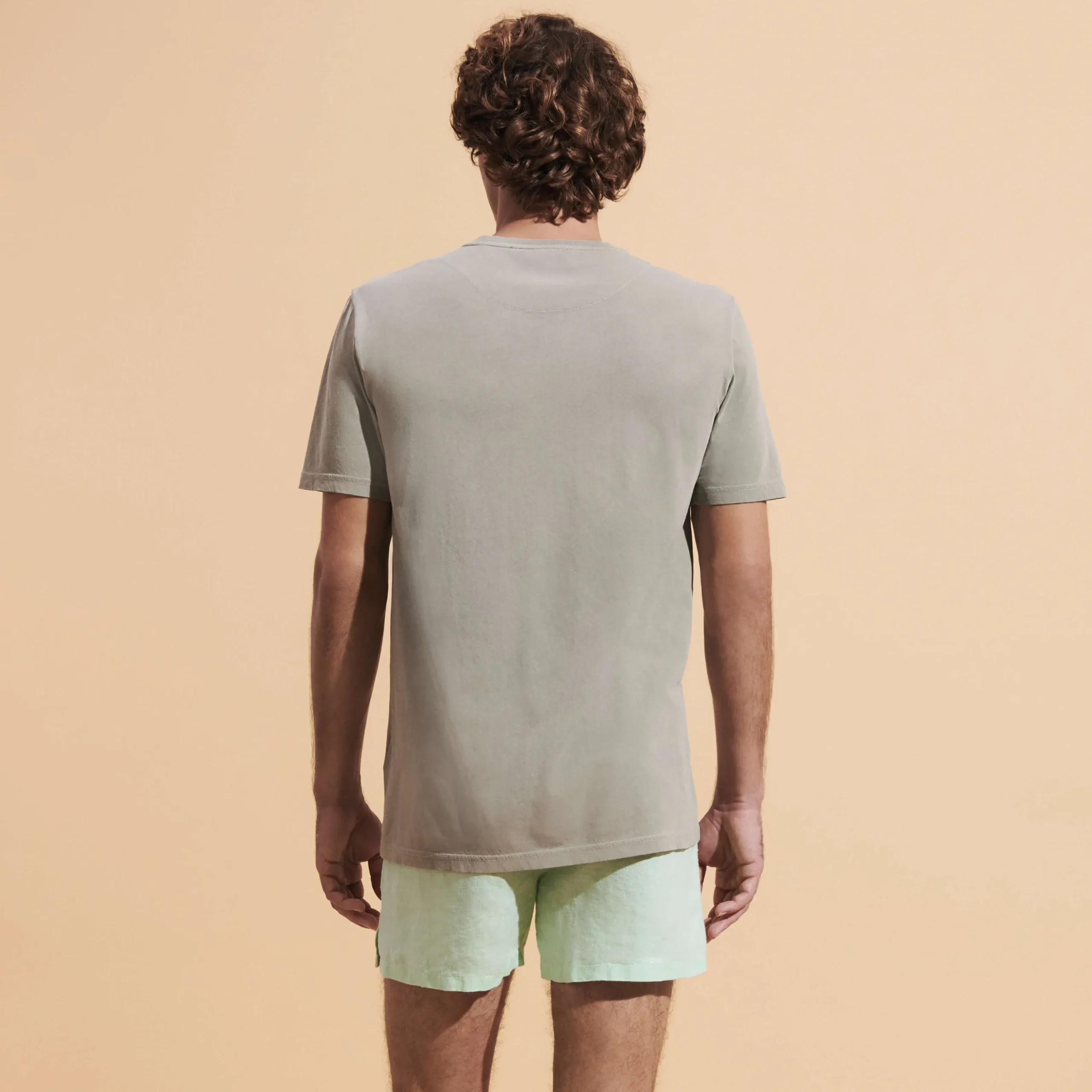 Outlet Vilebrequin Men Organic Cotton T-Shirt Solid Eucalyptus/Green