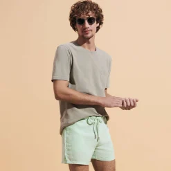 Outlet Vilebrequin Men Organic Cotton T-Shirt Solid Eucalyptus/Green