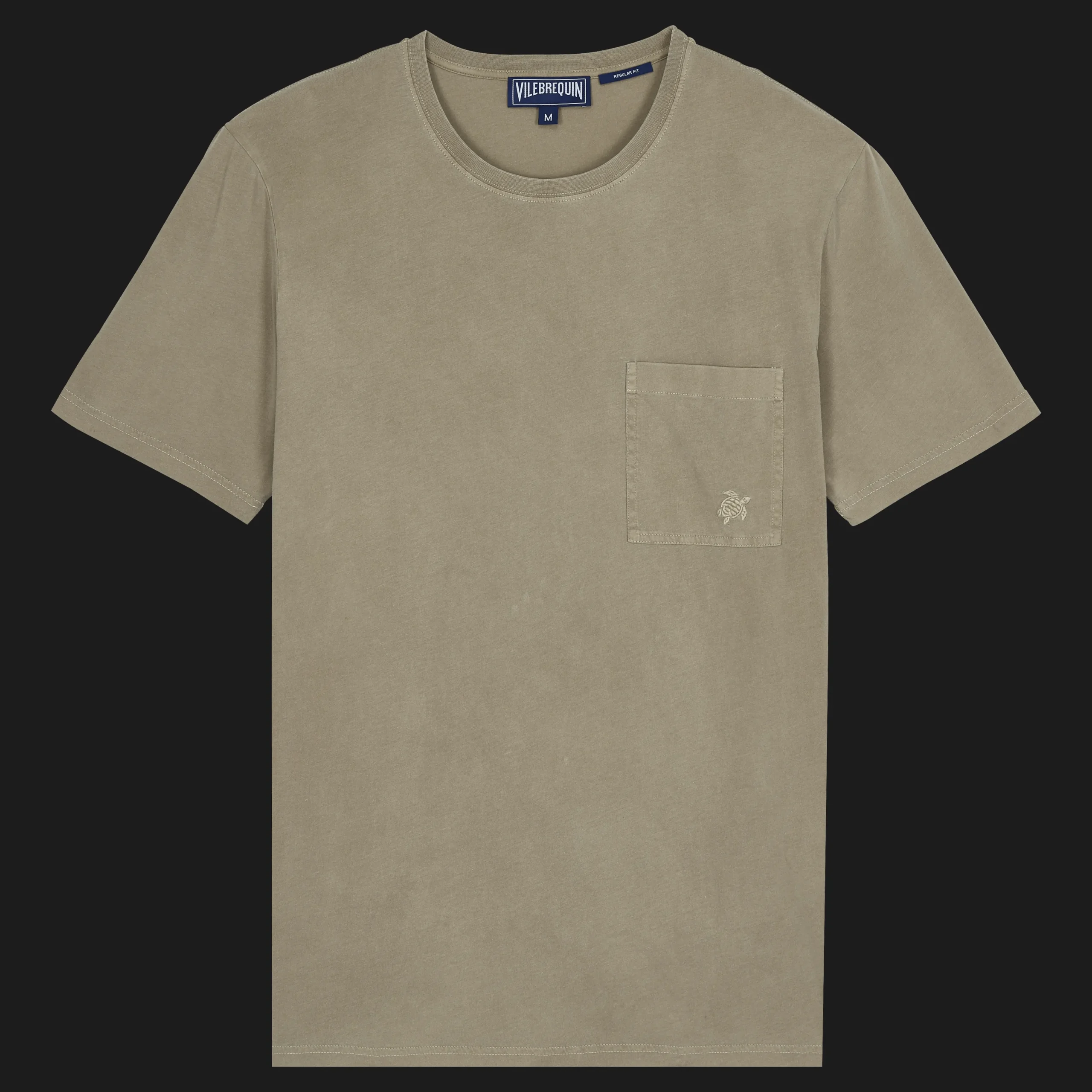 Outlet Vilebrequin Men Organic Cotton T-Shirt Solid Eucalyptus/Green