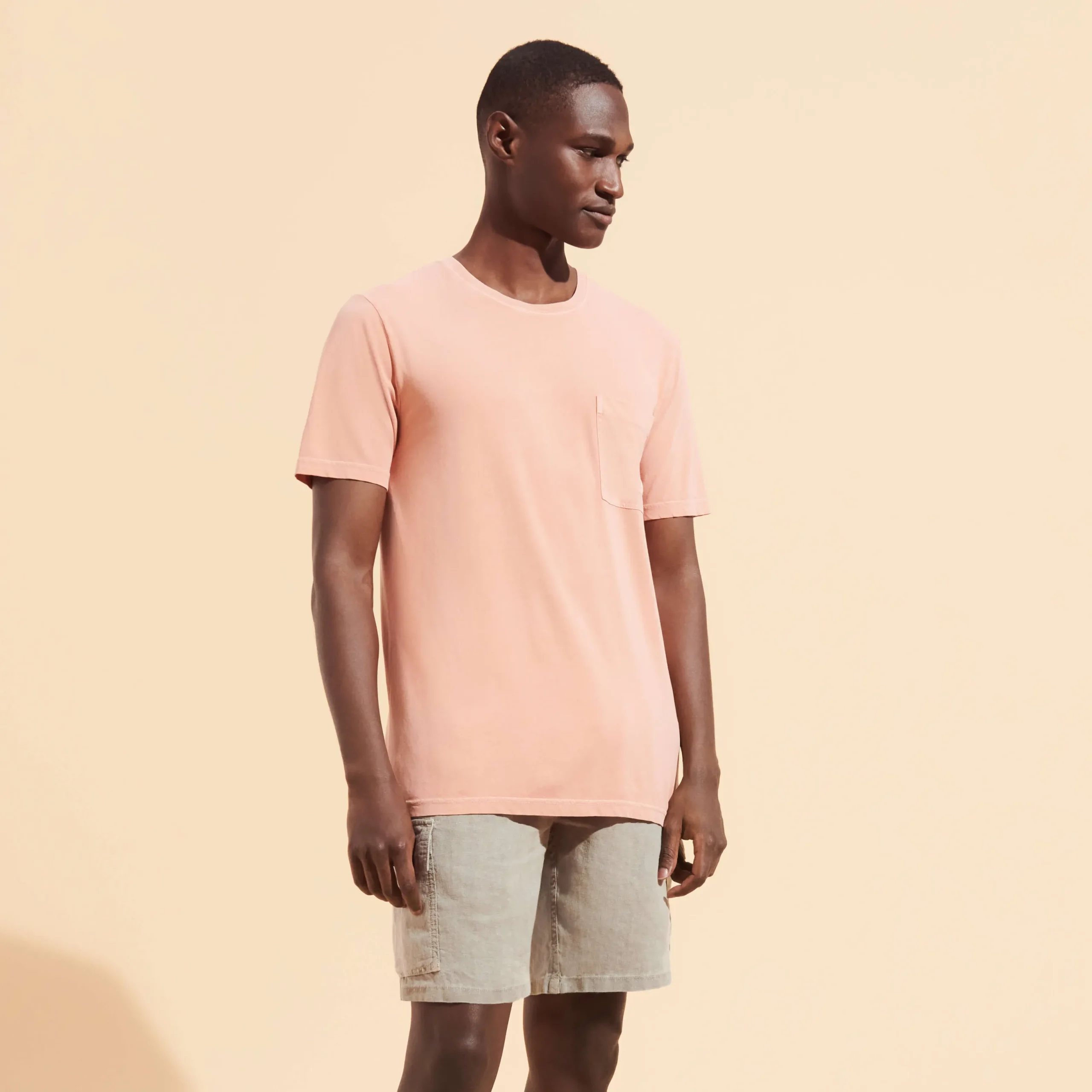 Flash Sale Vilebrequin Men Organic Cotton T-Shirt Solid Pottery/Orange