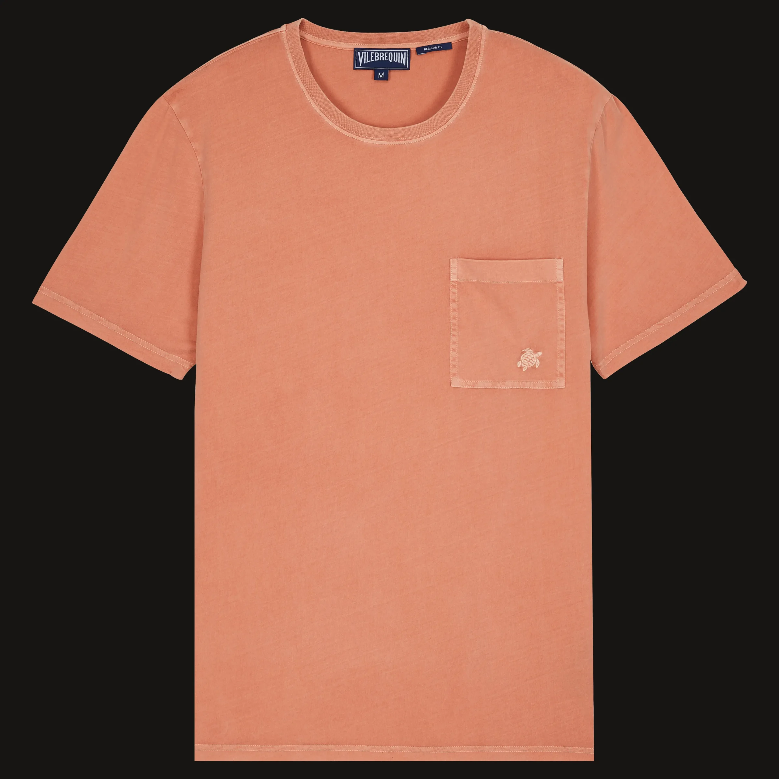 Flash Sale Vilebrequin Men Organic Cotton T-Shirt Solid Pottery/Orange