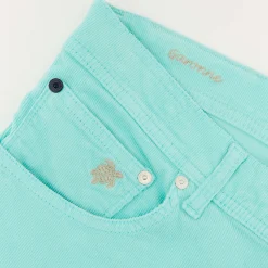 Sale Vilebrequin Men 5-Pocket Corduroy 2000 Lines Bermuda Shorts Lagoon/Blue