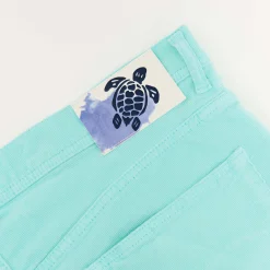 Sale Vilebrequin Men 5-Pocket Corduroy 2000 Lines Bermuda Shorts Lagoon/Blue