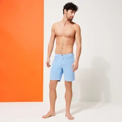 Store Vilebrequin Men 5-Pocket Corduroy 2000 Lines Bermuda Shorts Pastel/Blue