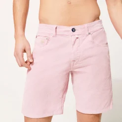 Cheap Vilebrequin Men 5-Pocket Corduroy 2000 Lines Bermuda Shorts Pastel Pink/Pink