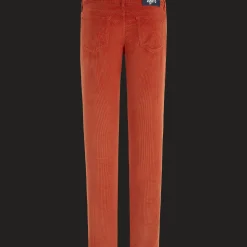 Best Vilebrequin Men 5-Pocket Velvet Pants Regular Fit Rust/Orange