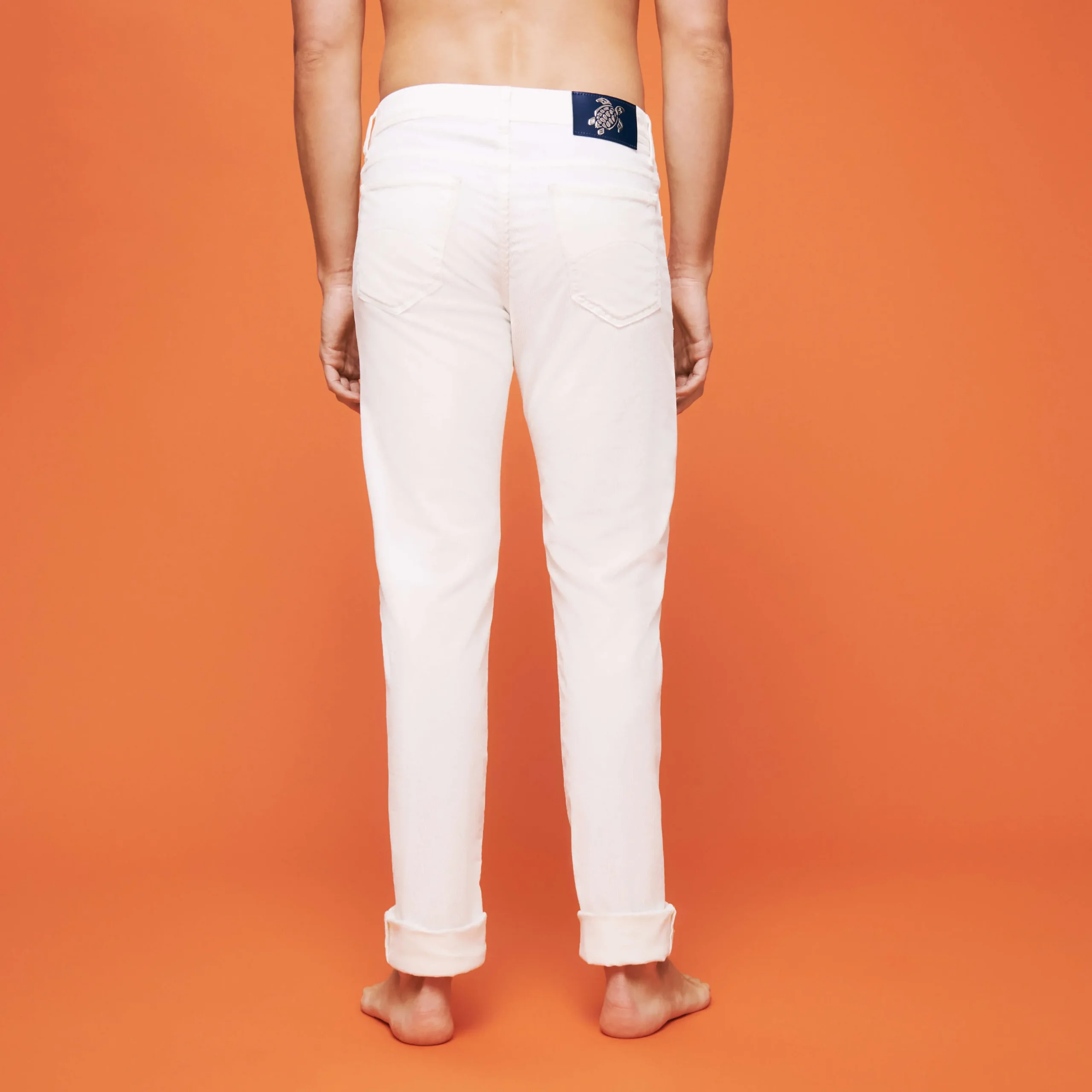 Online Vilebrequin Men 5-Pocket Velvet Pants Regular Fit Off White/White