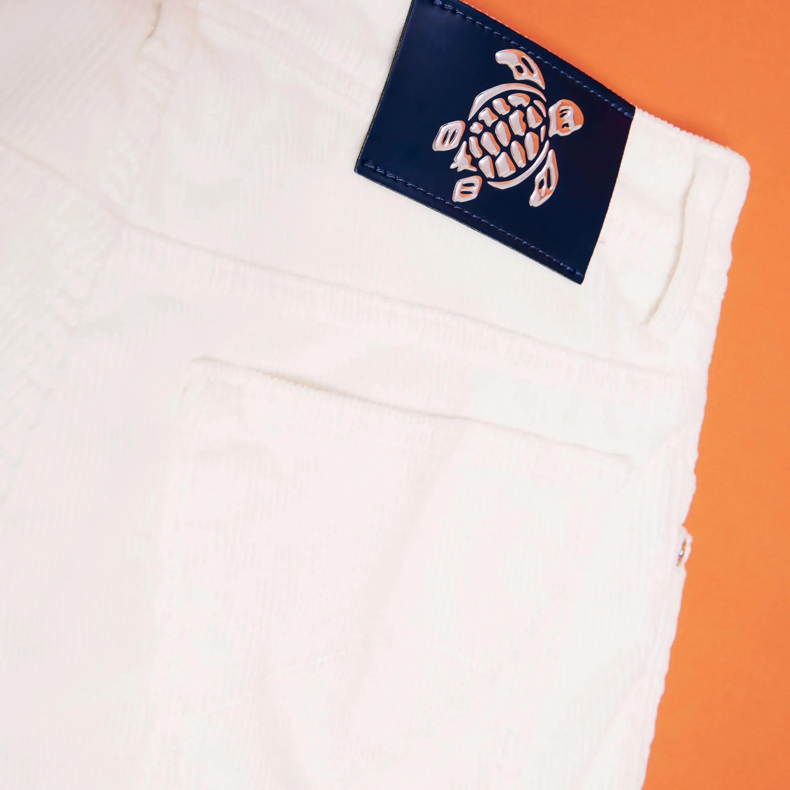 Online Vilebrequin Men 5-Pocket Velvet Pants Regular Fit Off White/White