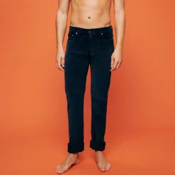 Shop Vilebrequin Men 5-Pocket Velvet Pants Regular Fit Navy/Blue