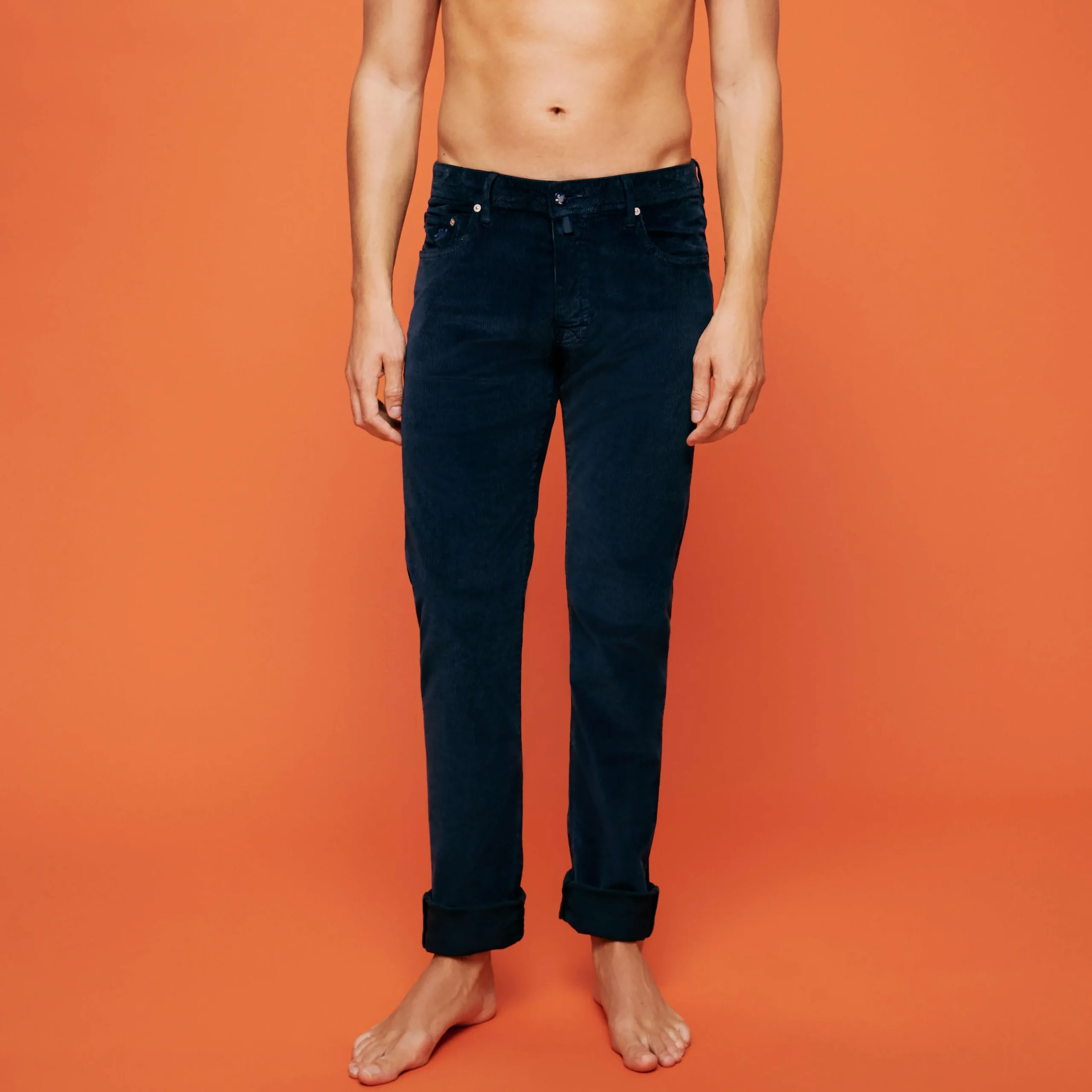 Shop Vilebrequin Men 5-Pocket Velvet Pants Regular Fit Navy/Blue