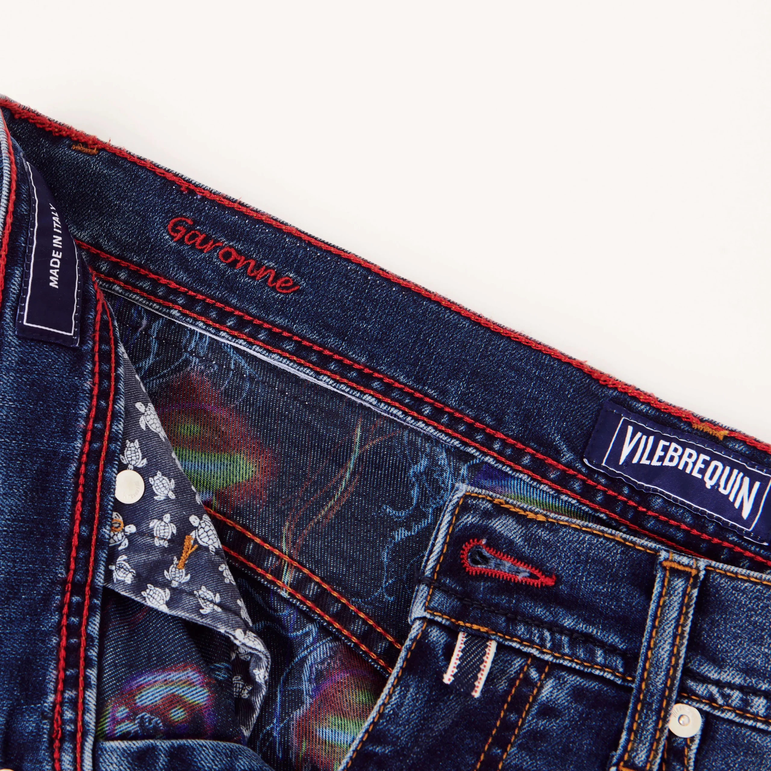 Shop Vilebrequin Men 5-Pockets Denim Bermuda Neo Medusa Med Denim W2/Blue