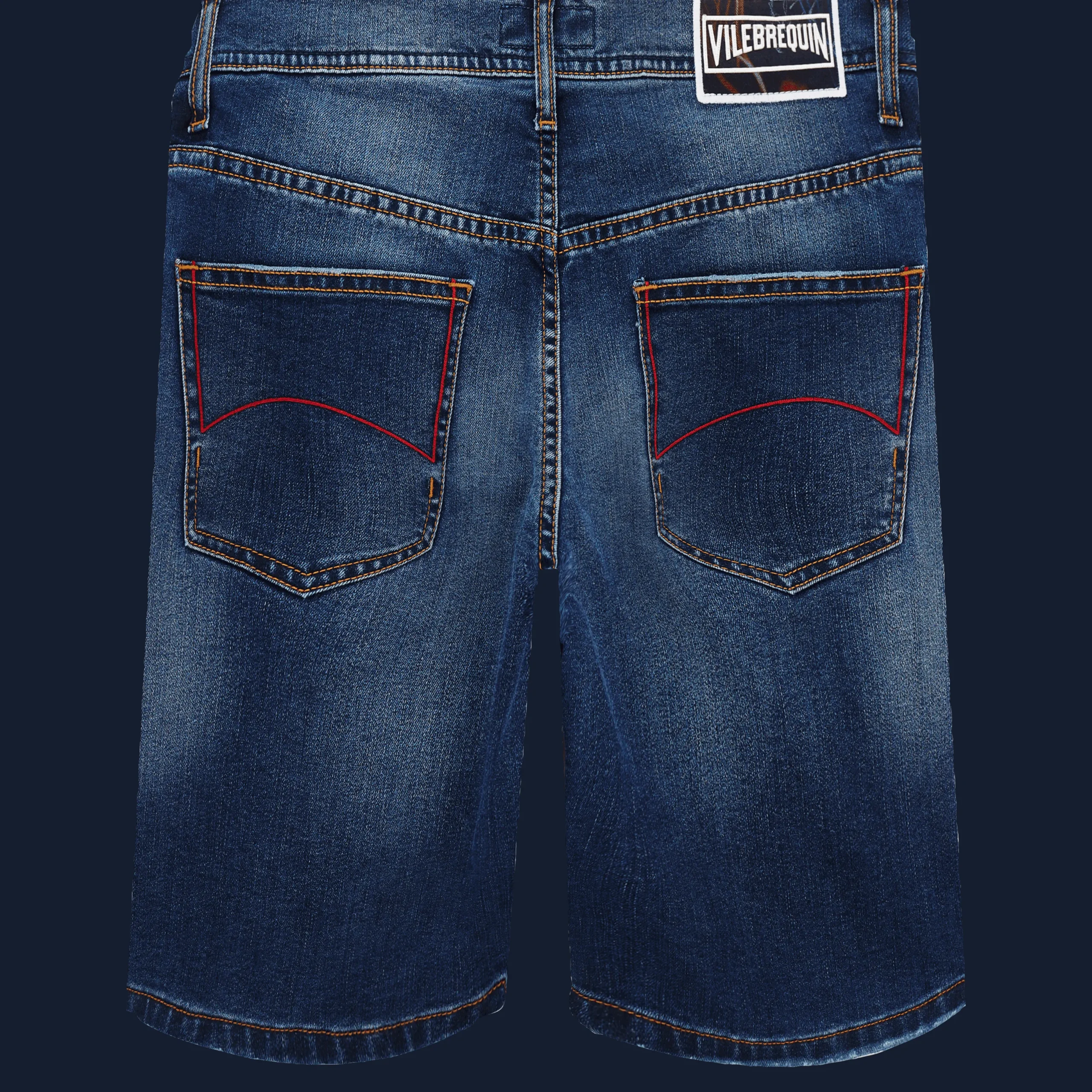 Shop Vilebrequin Men 5-Pockets Denim Bermuda Neo Medusa Med Denim W2/Blue