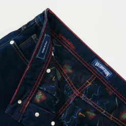 Flash Sale Vilebrequin Men 5-Pockets Printed Denim Pants Neo Medusa Dark Denim W1/Blue
