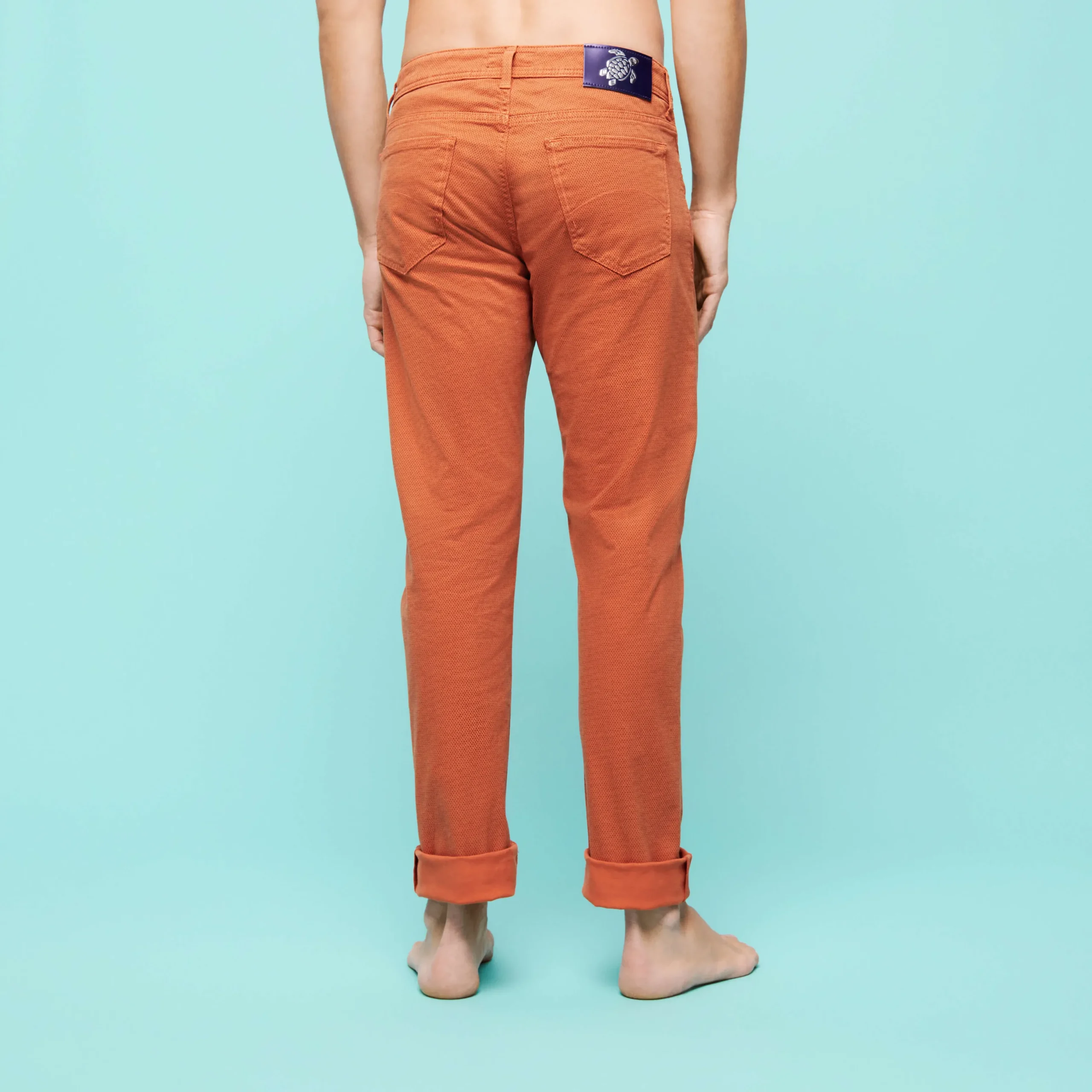 Clearance Vilebrequin Men 5-Pockets Printed Pants Micro Dot Rust/Orange