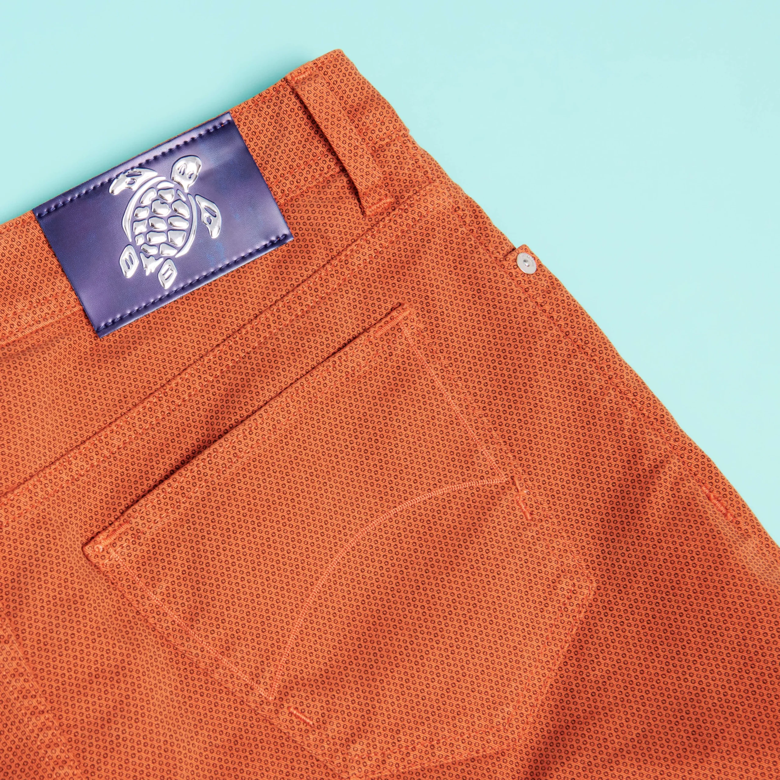 Clearance Vilebrequin Men 5-Pockets Printed Pants Micro Dot Rust/Orange