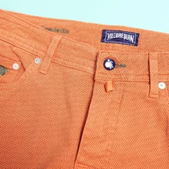 Clearance Vilebrequin Men 5-Pockets Printed Pants Micro Dot Rust/Orange