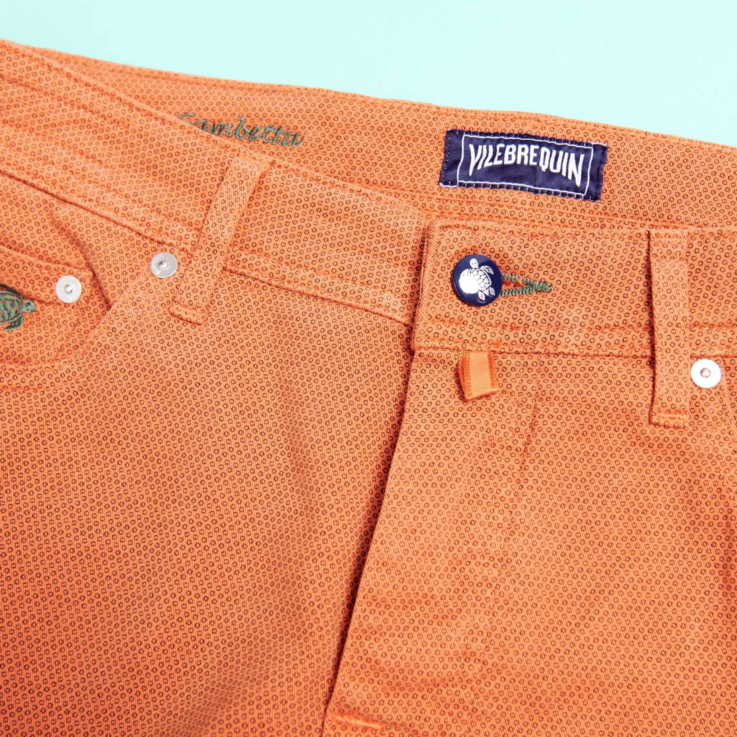 Clearance Vilebrequin Men 5-Pockets Printed Pants Micro Dot Rust/Orange