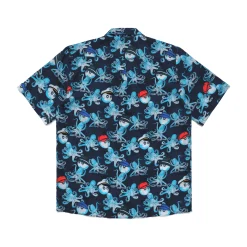 Online Vilebrequin Men Printed Linen Bowling Shirt - X Malbon Navy/Blue