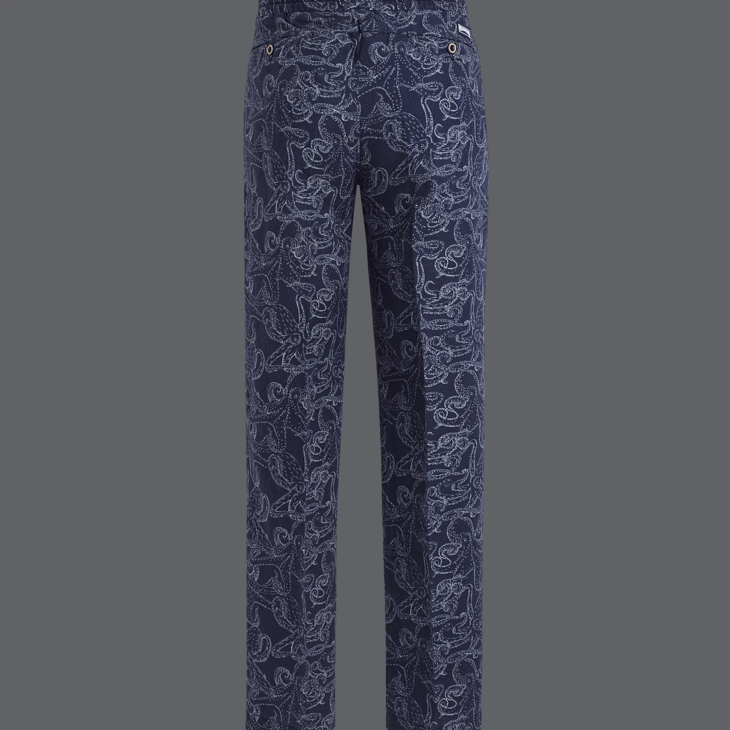 Hot Vilebrequin Men Printed Linen Pants Navy/Blue