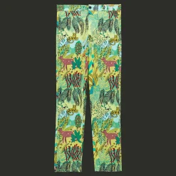 Clearance Vilebrequin Men Printed Linen Pants Jungle Rousseau Ginger/Green
