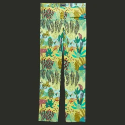 Clearance Vilebrequin Men Printed Linen Pants Jungle Rousseau Ginger/Green