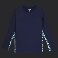 Best Vilebrequin Men Rashguard Long Sleeves Turtles Leopard Thalassa/Blue