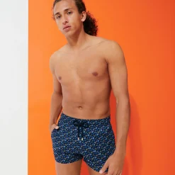Best Vilebrequin Men Short Swim Trunks Micro Tortues Rainbow Navy/Blue