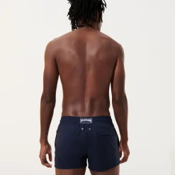Discount Vilebrequin Men Short Woolen Swim Trunks Micro Carreaux- X The Woolmark Company Navy/Blue