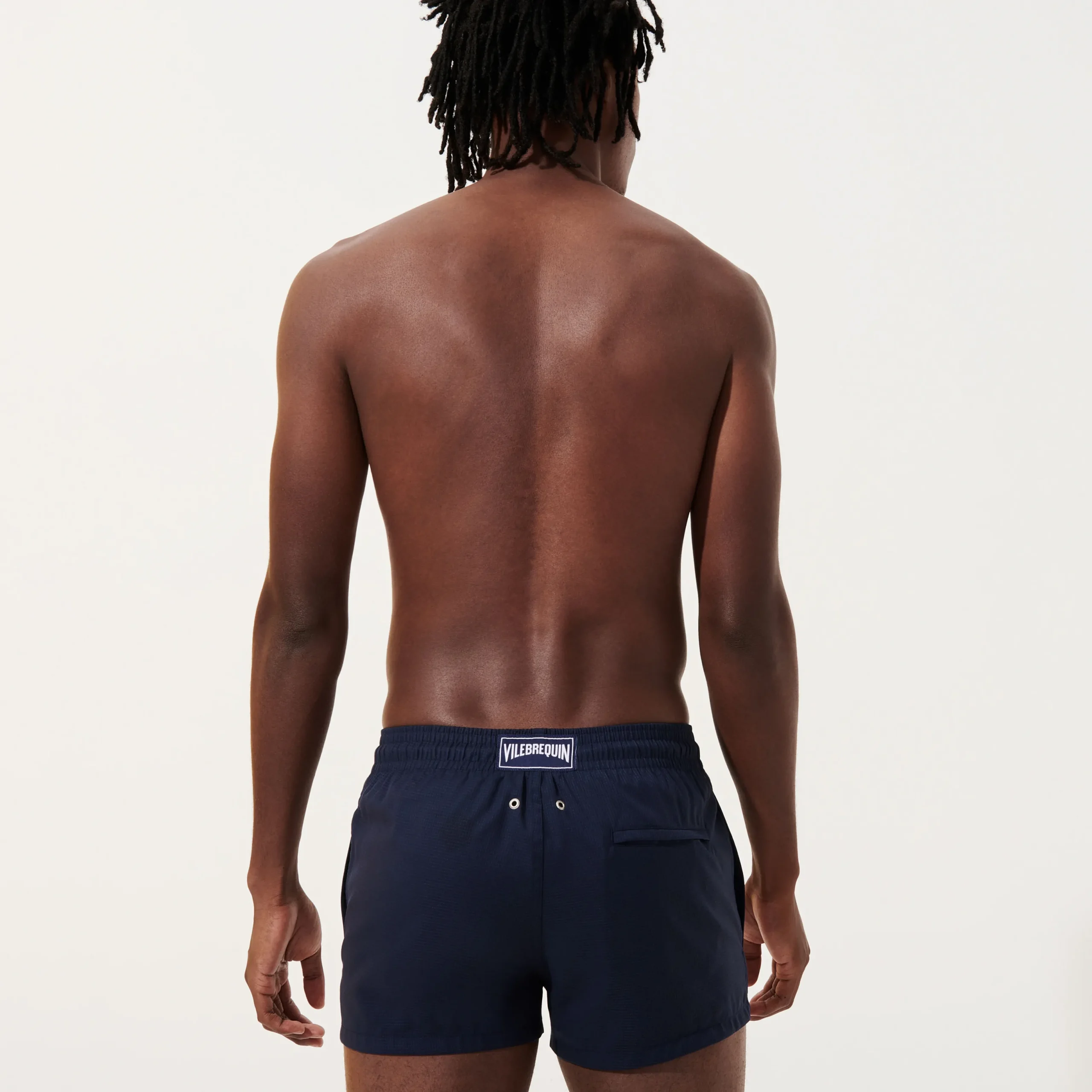 Discount Vilebrequin Men Short Woolen Swim Trunks Micro Carreaux- X The Woolmark Company Navy/Blue