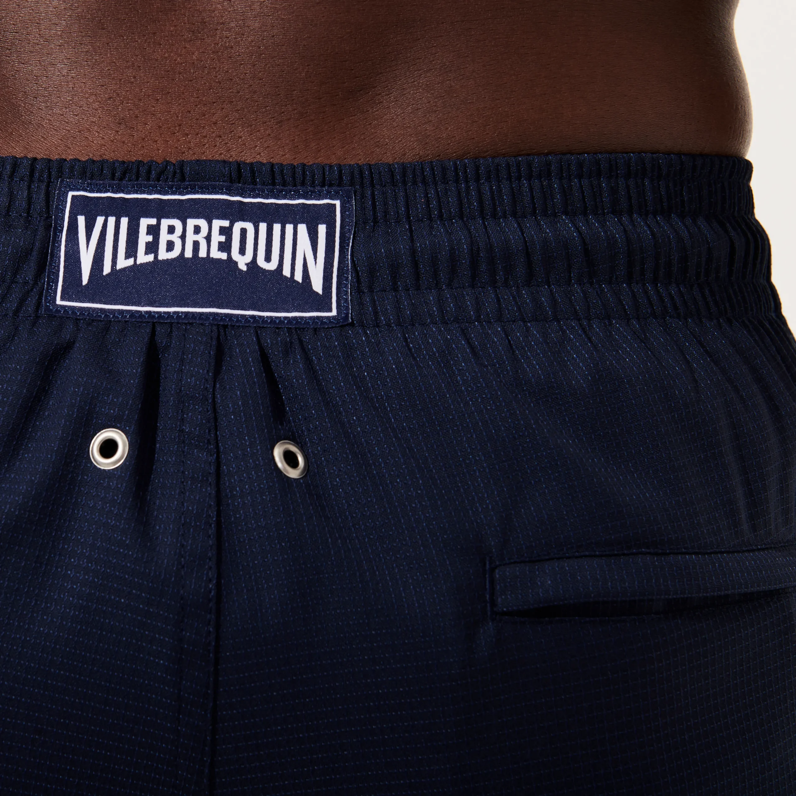 Discount Vilebrequin Men Short Woolen Swim Trunks Micro Carreaux- X The Woolmark Company Navy/Blue