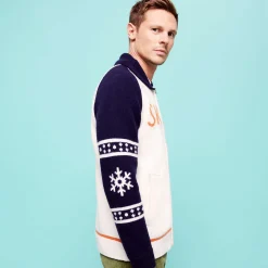 Best Vilebrequin Men Ski Turtle Wool Cardigan Off White/White