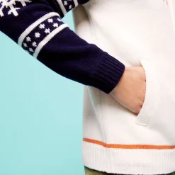 Best Vilebrequin Men Ski Turtle Wool Cardigan Off White/White