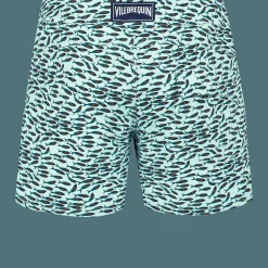 Best Sale Vilebrequin Men Stretch Short Swim Trunks Flat Belt Gulf Stream Thalassa/Blue