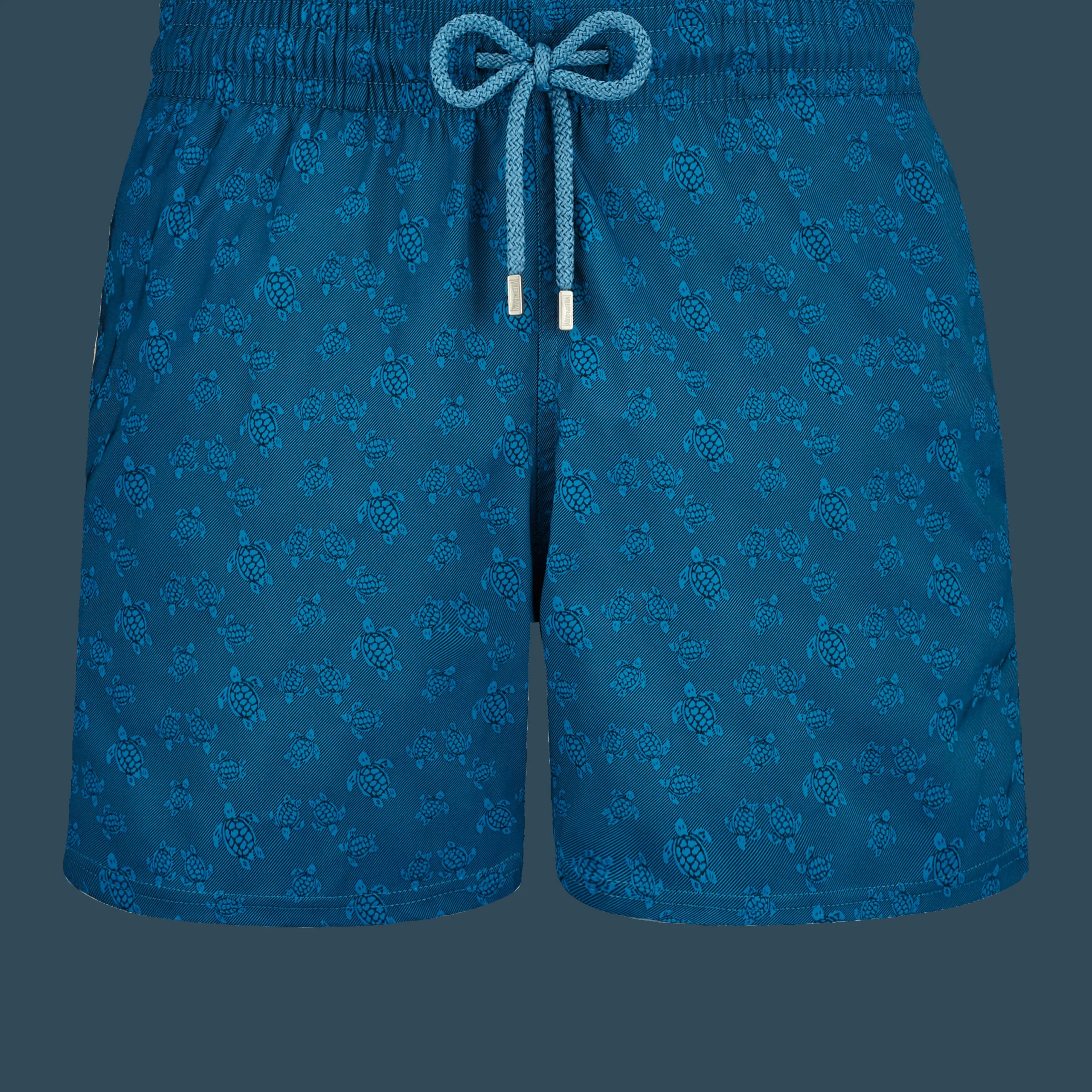New Vilebrequin Men Stretch Short Swim Trunks Jacquard Tortue Calanque/Blue