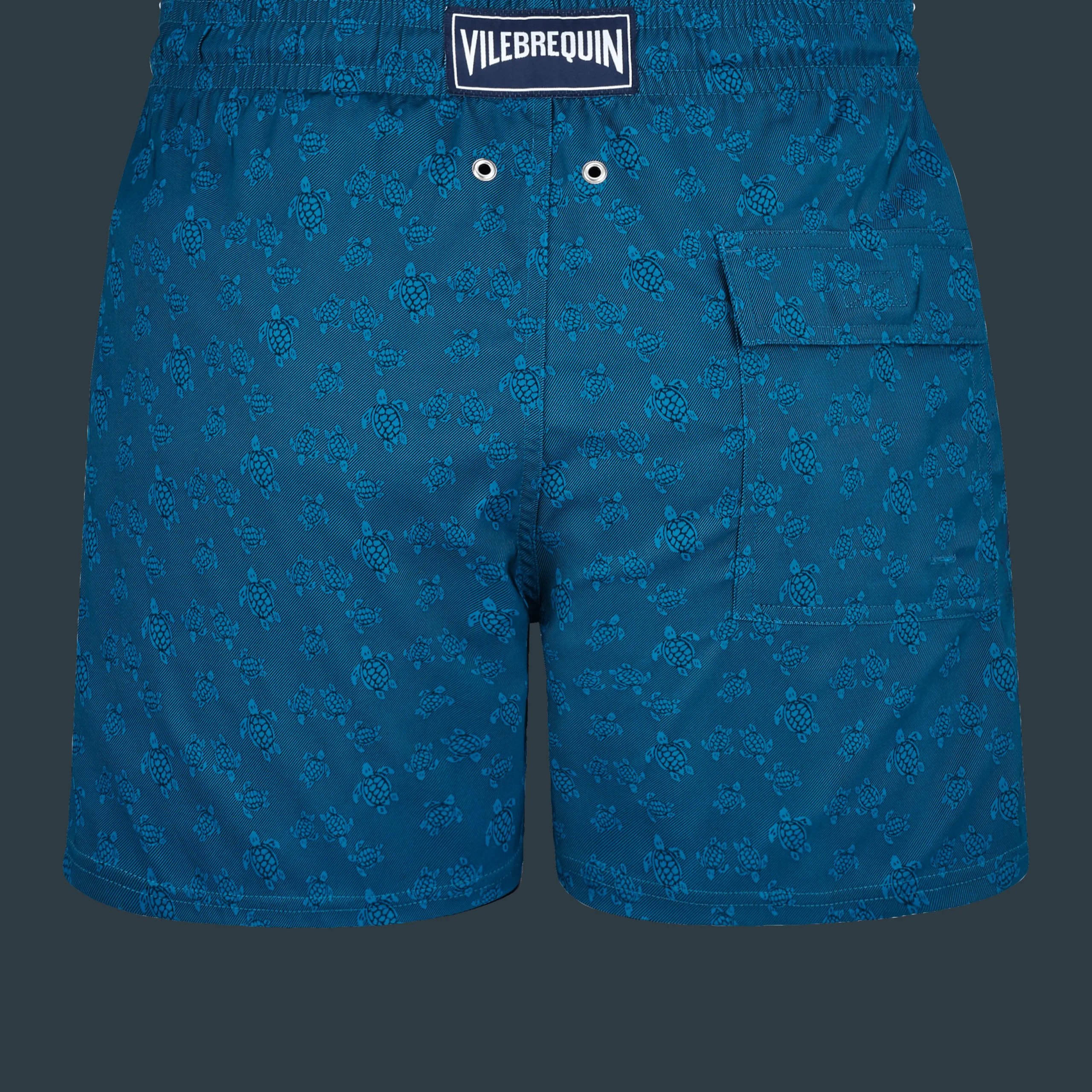 New Vilebrequin Men Stretch Short Swim Trunks Jacquard Tortue Calanque/Blue