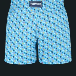 Best Sale Vilebrequin Men Stretch Swim Shorts Micro Ronde Des Tortues Rainbow Divine/Blue
