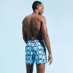 Shop Vilebrequin Men Stretch Swim Shorts Poulpes Neon Navy/Blue