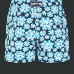 Shop Vilebrequin Men Stretch Swim Shorts Poulpes Neon Navy/Blue