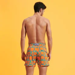 Discount Vilebrequin Men Stretch Swim Shorts Poulpes Neon Tropezian Green/Green