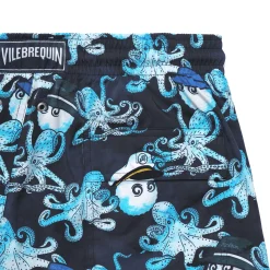 Discount Vilebrequin Men Stretch Swim Trunks - X Malbon Navy/Blue